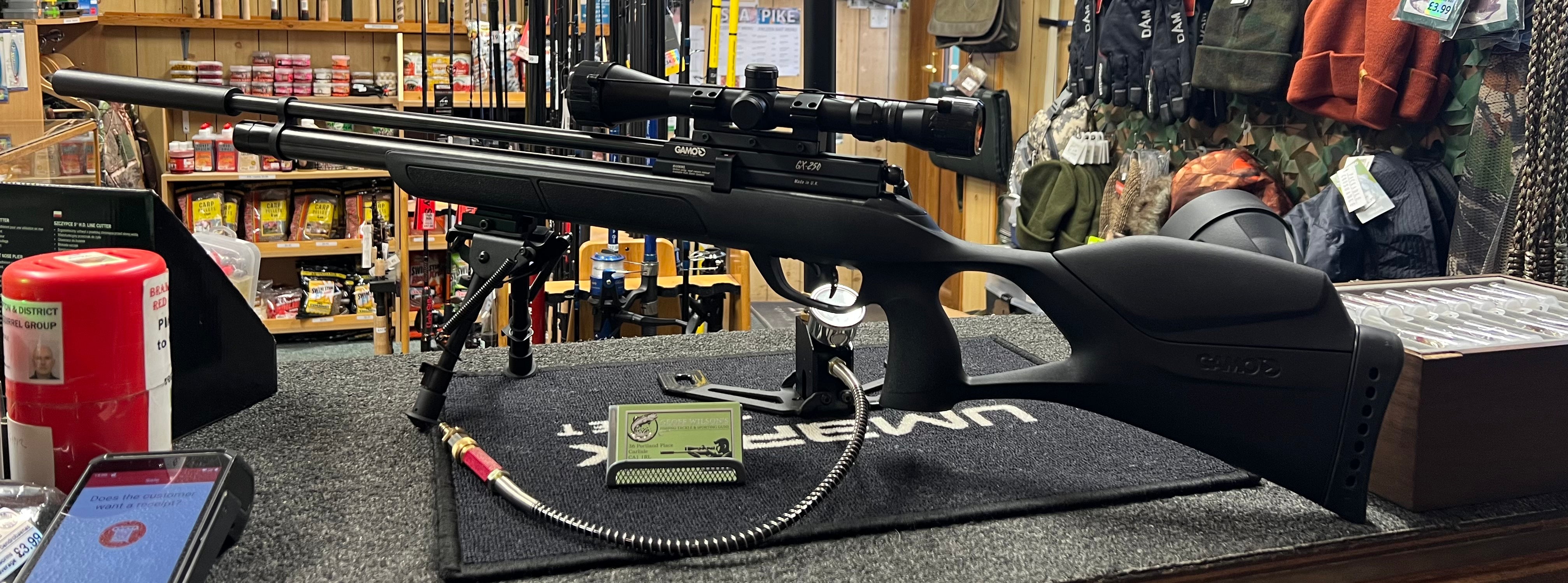 Preowned GAMO GX250 .22 PCP Air Rifle + Pump + ATech Bipod Geoff