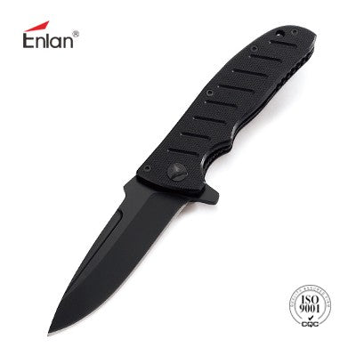 Enlan EZO-Tact Black Folding Knife (Locking) No69