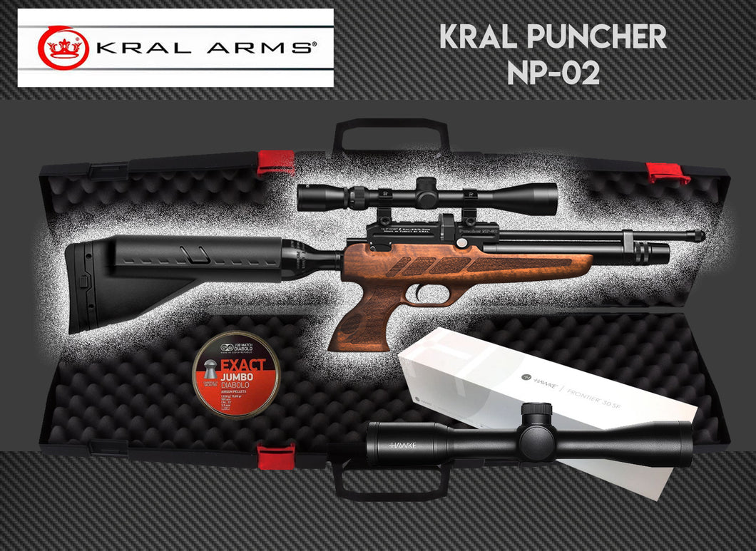 Kral Puncher NP-02 Walnut Multi-Shot PCP Package Deal