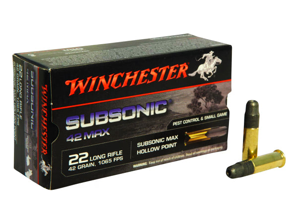 .22 Winchester Subsonic 42 Max HP Rimfire Ammunition