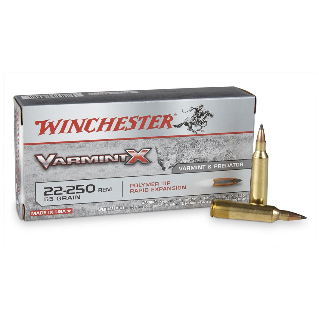Winchester .22-250 55gr Varmint-X Centerfire Ammunition