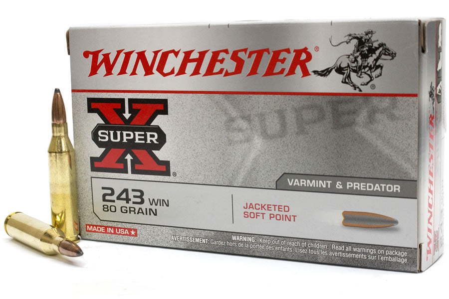 Winchester .243 80gr Power-Point Centerfire Ammunition